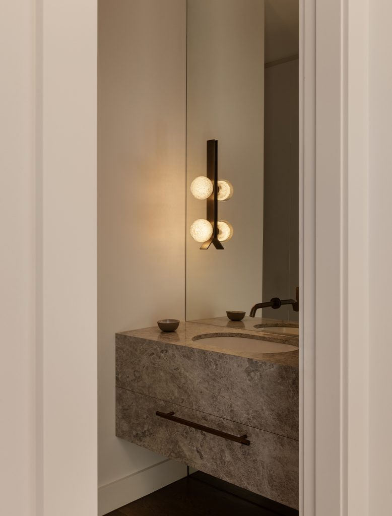 Articolo Studios Luxury Lighting Fizi on Kick Double Wall Sconce in Bathroom
