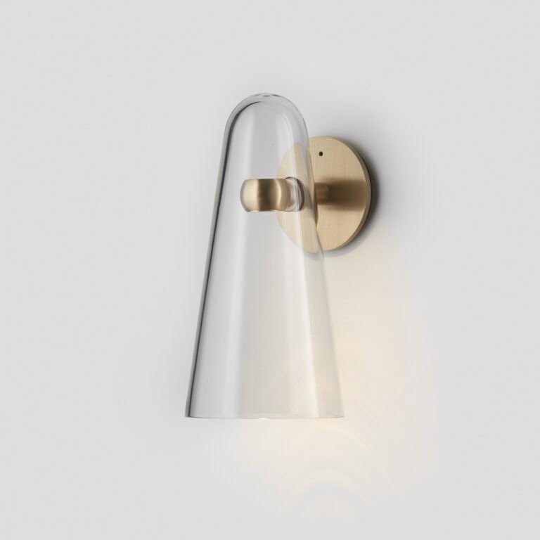 Articolo Studios Domi Clear Brass Walk Sconce