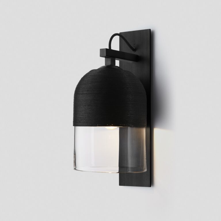 Articolo Lighting Indi Black Weave on Clear Black Wall Sconce