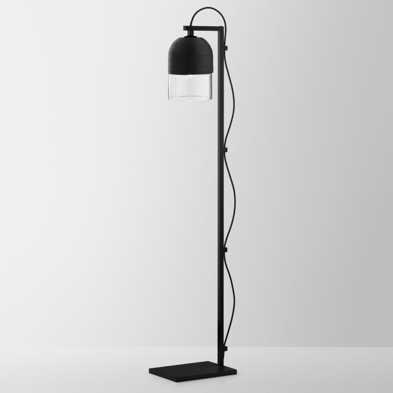 Articolo Studios Indi Black Weave on Clear Black Floor Lamp