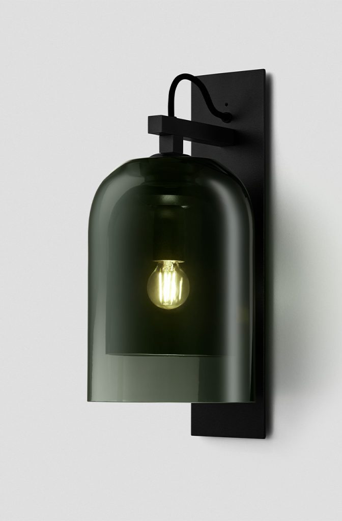 Articolo Studios Luxury Lighting Lumi Wall Sconce in Black Powder Coat and Grey Shades