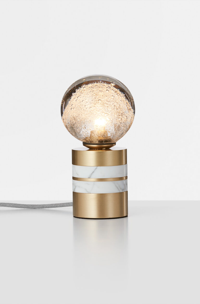 Articolo Studios Luxury Lighting Fizi Tall Table Lamp in Brass and Fizi Shade