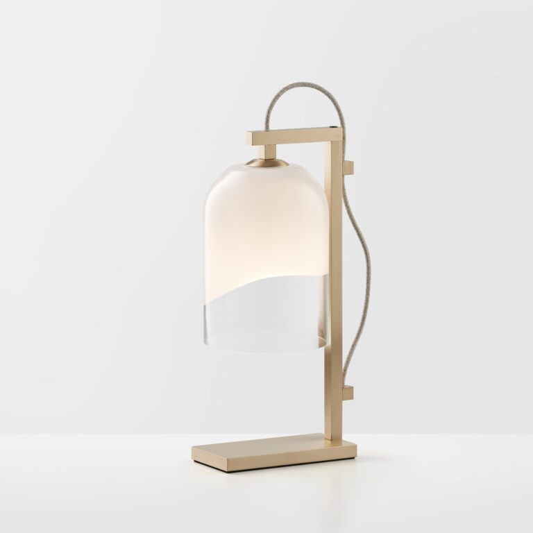 Articolo Studios Moni White and Clear Brass Table Lamp