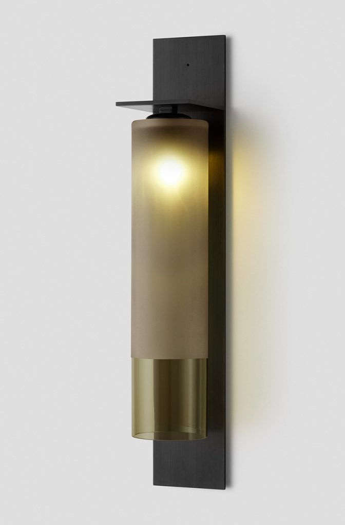 Articolo Studios Luxury Lighting Eclispe Tall Wall Sconce in Black Electroplate