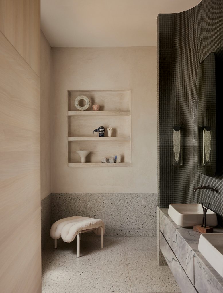 Articolo Studios Luxury Lighting Fizi Slab Wall Sconce in Bathroom