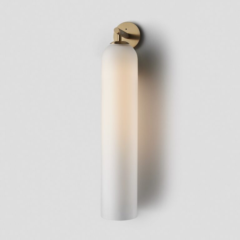 Articolo Lighting Float Hover Snow Brass Tall Wall Sconce