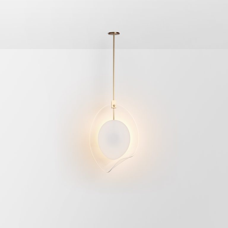 Articolo Studios Ovolo White and Brass Pendant