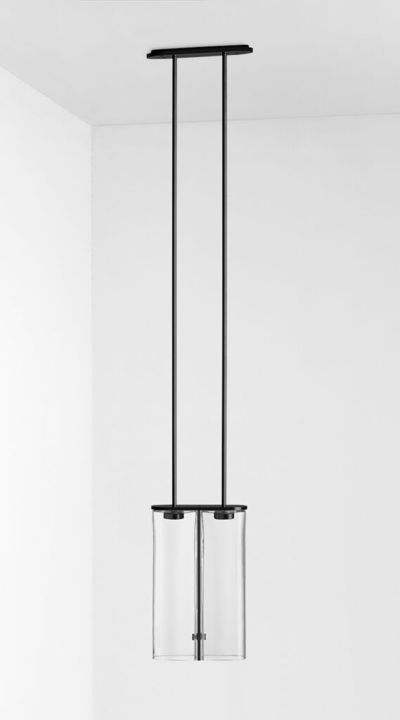 Articolo Studios Slim Pendant in Black Electroplate with Clear Glass Shade