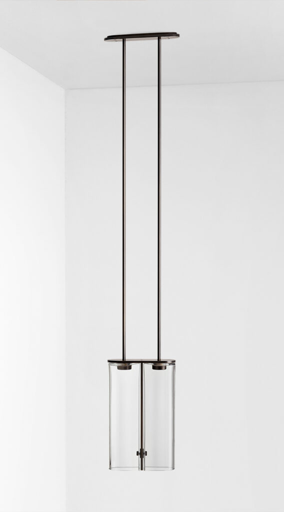 Articolo Studios Slim Pendant in Mid Bronze with Clear Glass Shade