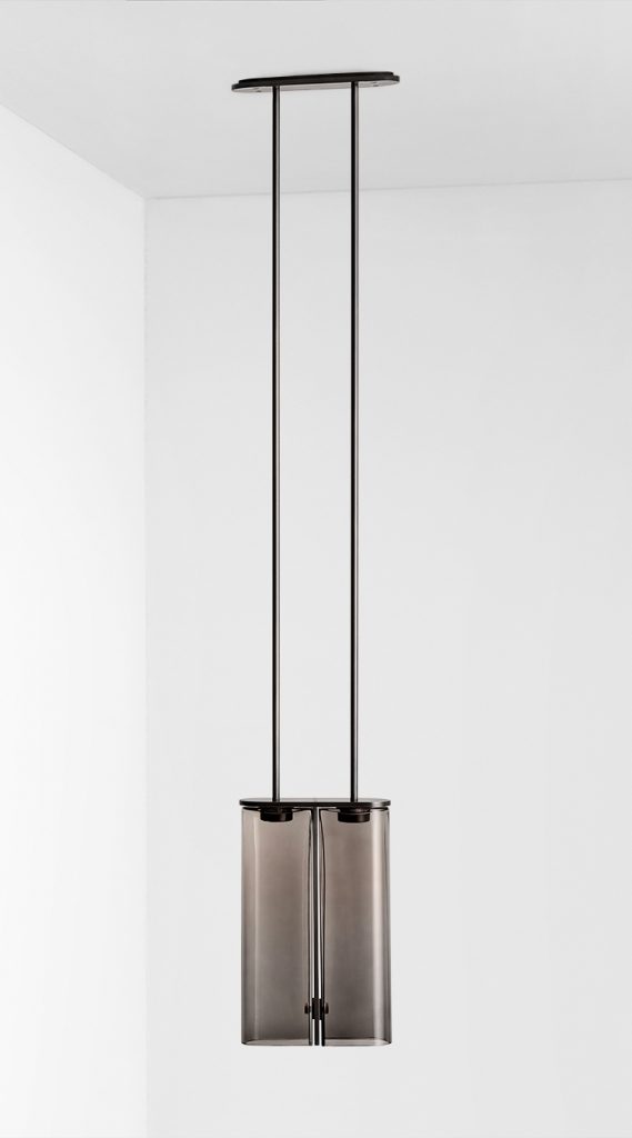 Articolo Studios Slim Pendant in Mid Bronze with Smoke Glass Shade