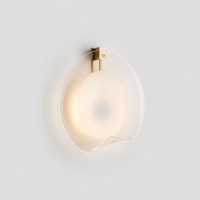 Articolo Studios Ovolo White Clear Brass Wall Sconce