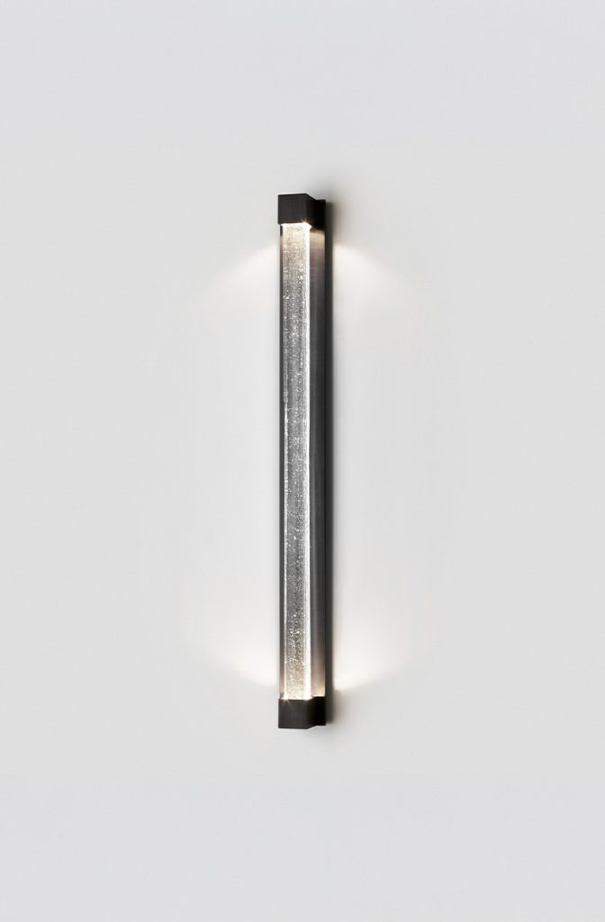 Articolo Studios Luxury Lighting Fini Wall Sconce in Black Electroplate and Clear Shade