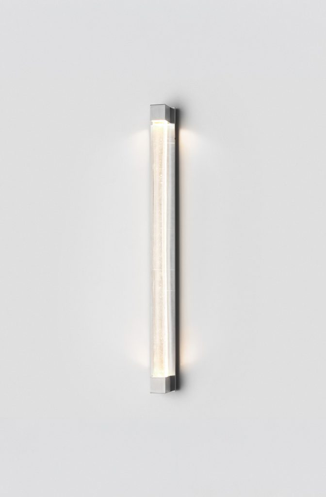 Articolo Studios Luxury Lighting Fini Wall Sconce in Satin Nickel and Clear Shade