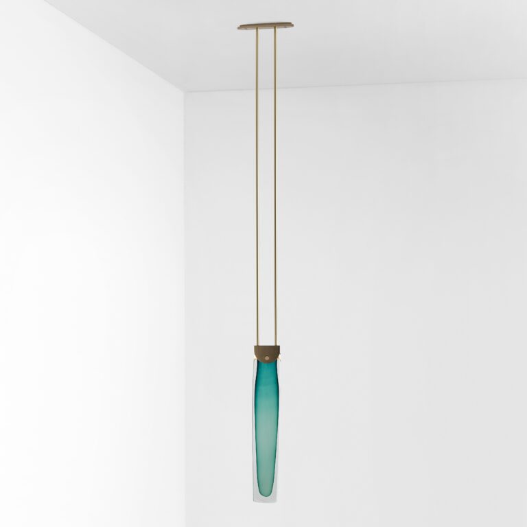 Articolo Lighting Drunken Emerald Slab Brass Pendant