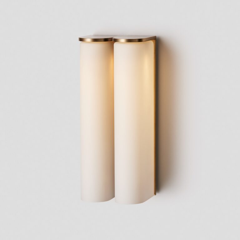 Articolo Studios Slim Side by Side Snow Brass Wall Sconce