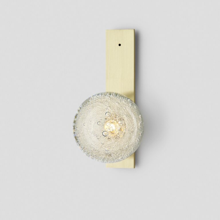 Articolo Studios Fizi Single Ball Brass Wall Sconce on Flat