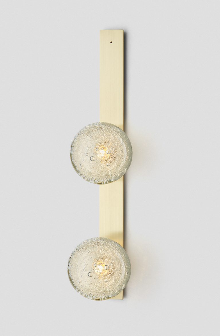 Articolo Studios Luxury Lighting Fizi on Flat Double Wall Sconce in Brass