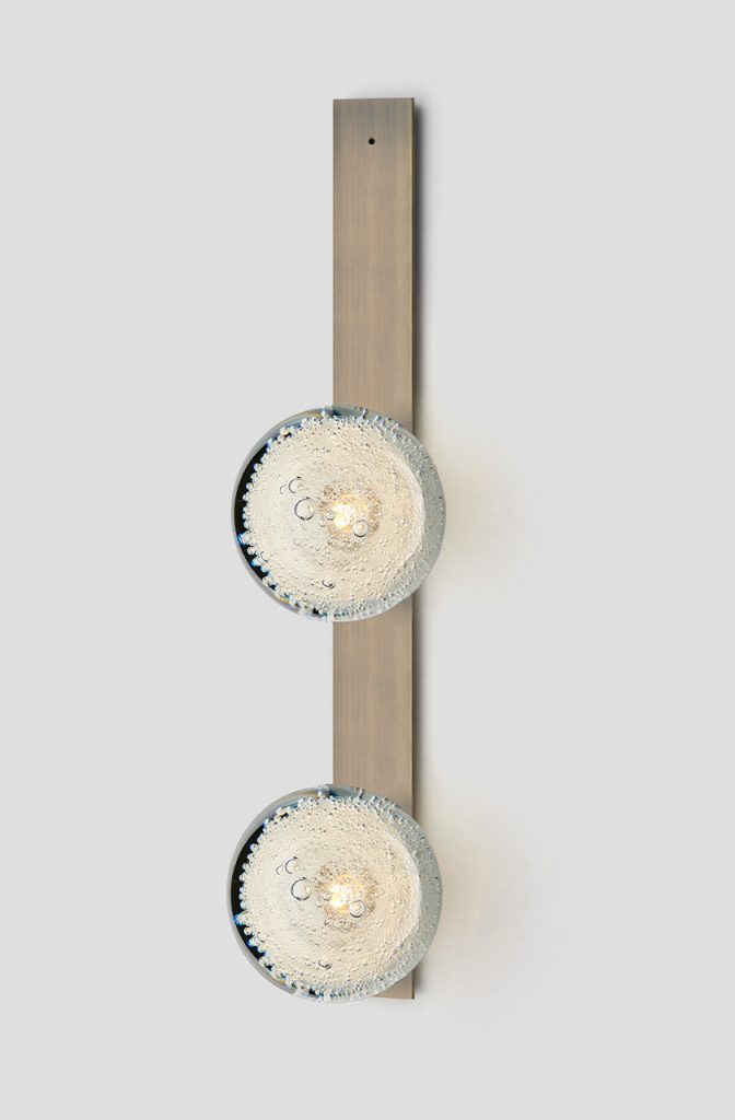 Articolo Studios Luxury Lighting Fizi on Flat Double Wall Sconce in Bronze