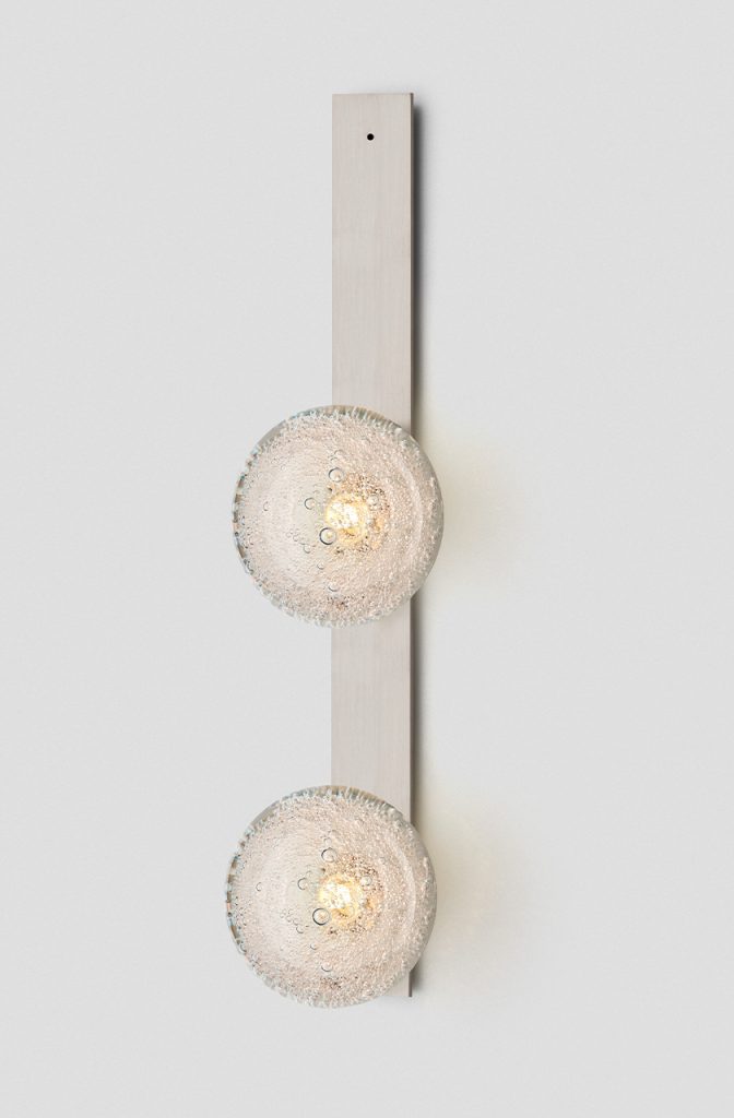 Articolo Studios Luxury Lighting Fizi on Flat Double Pendant in Satin Nickel