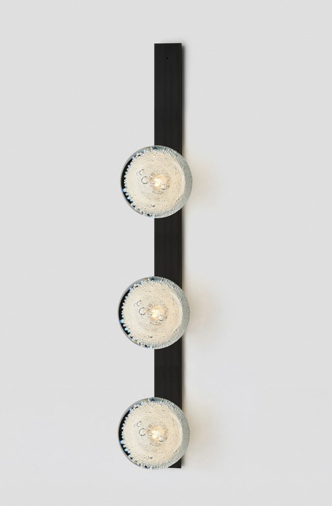 Articolo Studios Luxury Lighting Fizi on Flat Triple Wall Sconce in Black Electroplate