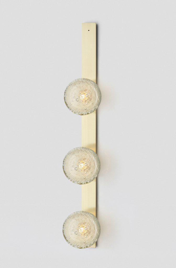 Articolo Studios Luxury Lighting Fizi on Flat Triple Wall Sconce in Brass