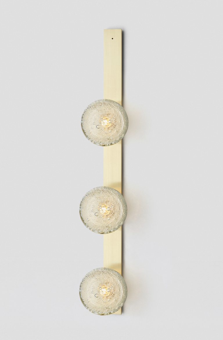 Articolo Studios Luxury Lighting Fizi on Flat Triple Wall Sconce in Brass