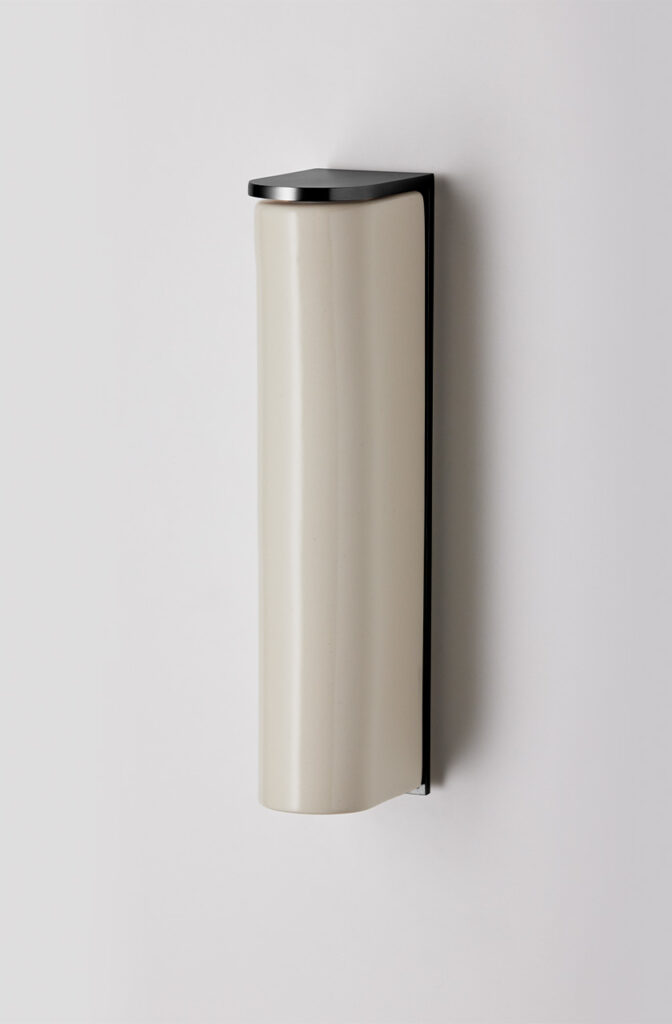 Articolo Studios Luxury Lighting Exterior Wall Sconce in Anodised Black and Natural Porcelain