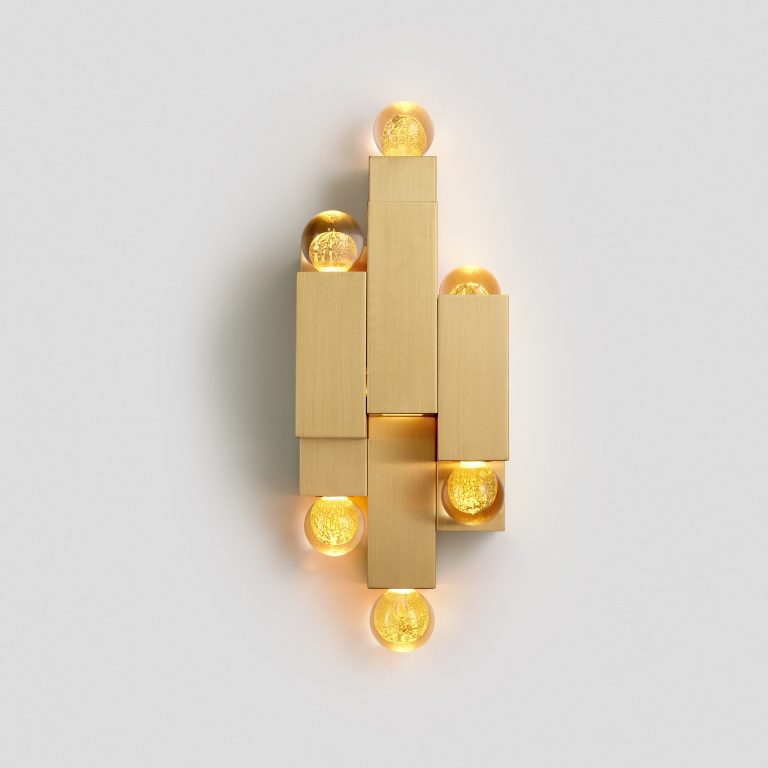 Articolo Studios Oro Stacked Wall Sconce Brass Gold Foil Ball