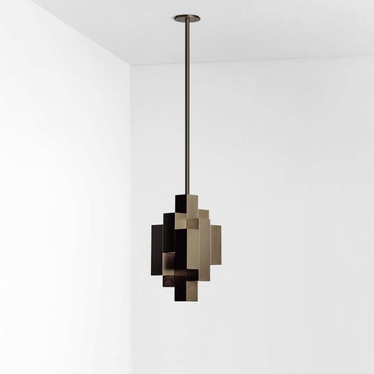 Articolo Studios Luxury Lighting Stacked Pendant in Mid Bronze