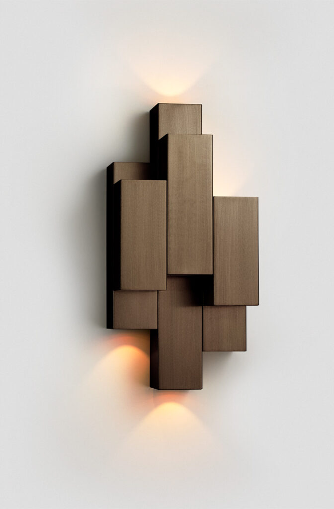 Articolo Studios Luxury Lighting Stacked Wall Sconce in Bronze