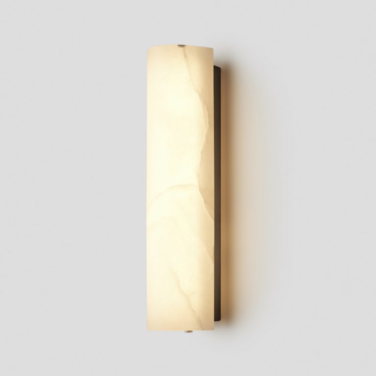 Articolo Studios 12:40 Wall Sconce in Brass and Alabaster Shade