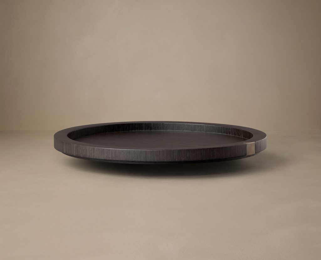 Articolo Studios luxury lighting. slip side table tray in veneer