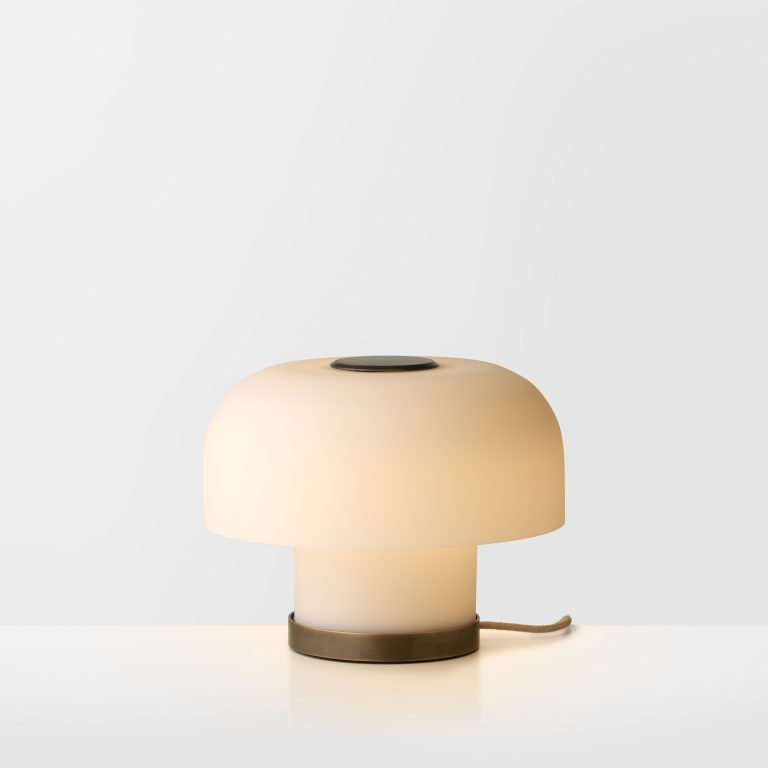 Articolo Studios Medium Rolo Table Lamp Mid Bronze Snow