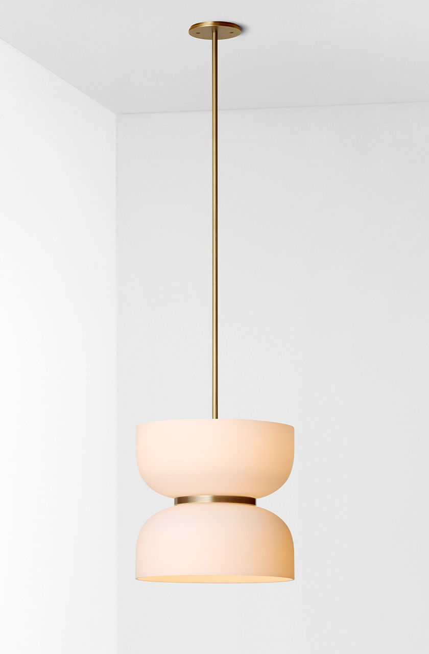 Articolo Studios Luxury Lighting Rolo Large Wall Sconce in Brass and Snow