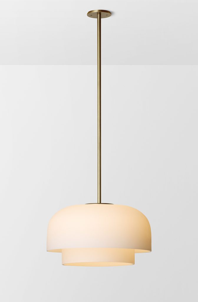 Articolo Studios Luxury Lighting Rolo extra Large Double Pendant Pendant in Brass and Snow