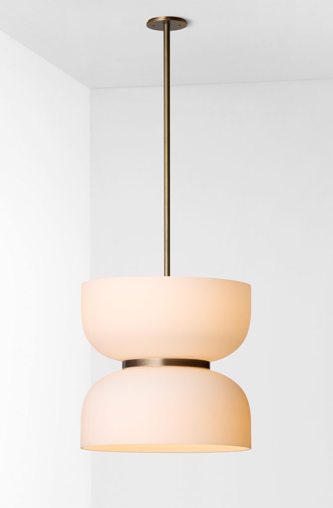 Articolo Studios luxury lighting extra large up down pendant in bronze and snow