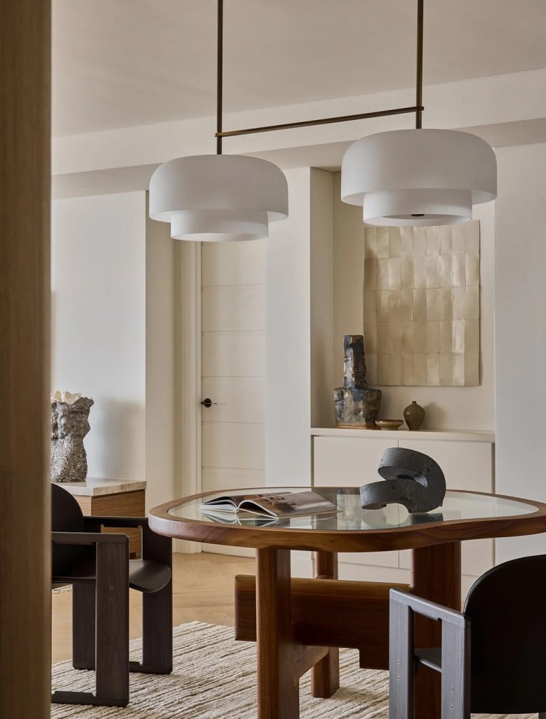 Articolo Studios Luxury Lighting Rolo Double Down Double Pendant in Dining Area