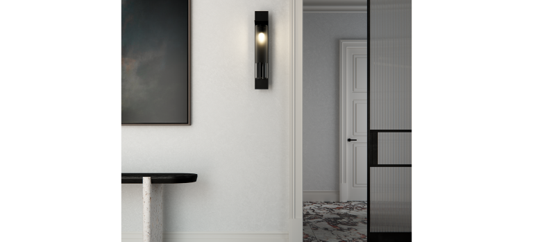 Articolo Studios Luxury Lighting Eclipse Tall Wall Sconce in Hallway Visualisation