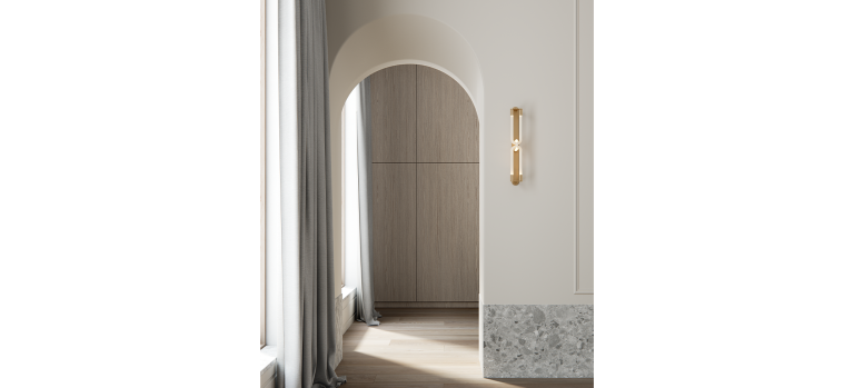 Articolo Studios Luxury Lighting Loopi Double Wall Sconce in Bedroom Visualisation