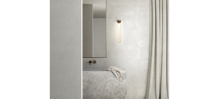 Articolo Studios Luxury Lighting Slab Wall Sconce in Bathroom Visualisation
