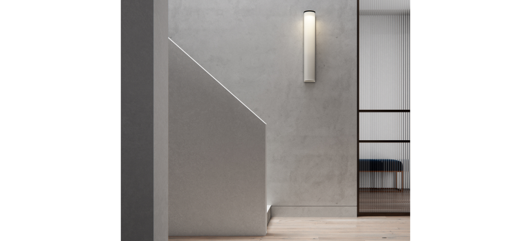 Articolo Studios Luxury Lighting Flim Slim Extra Large Wall Sconce in Stairwell Visualisation