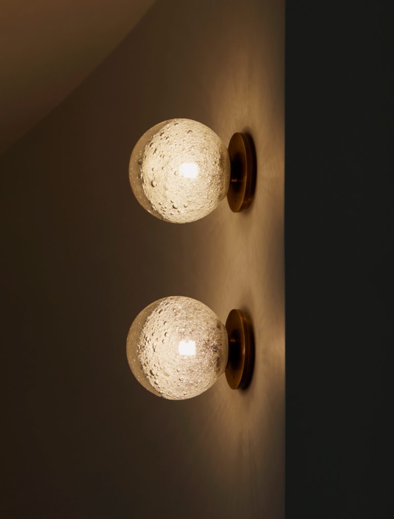 Articolo Studios Luxury Lighting Fizi on Round Wall Sconce in House of Svabo By Skapa Architects
