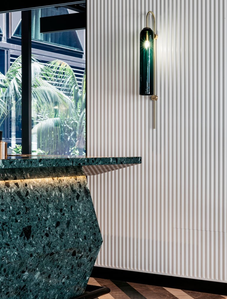 Articolo Studios Luxury Lighting Float Glide Wall Sconce in Woods Bagot Project
