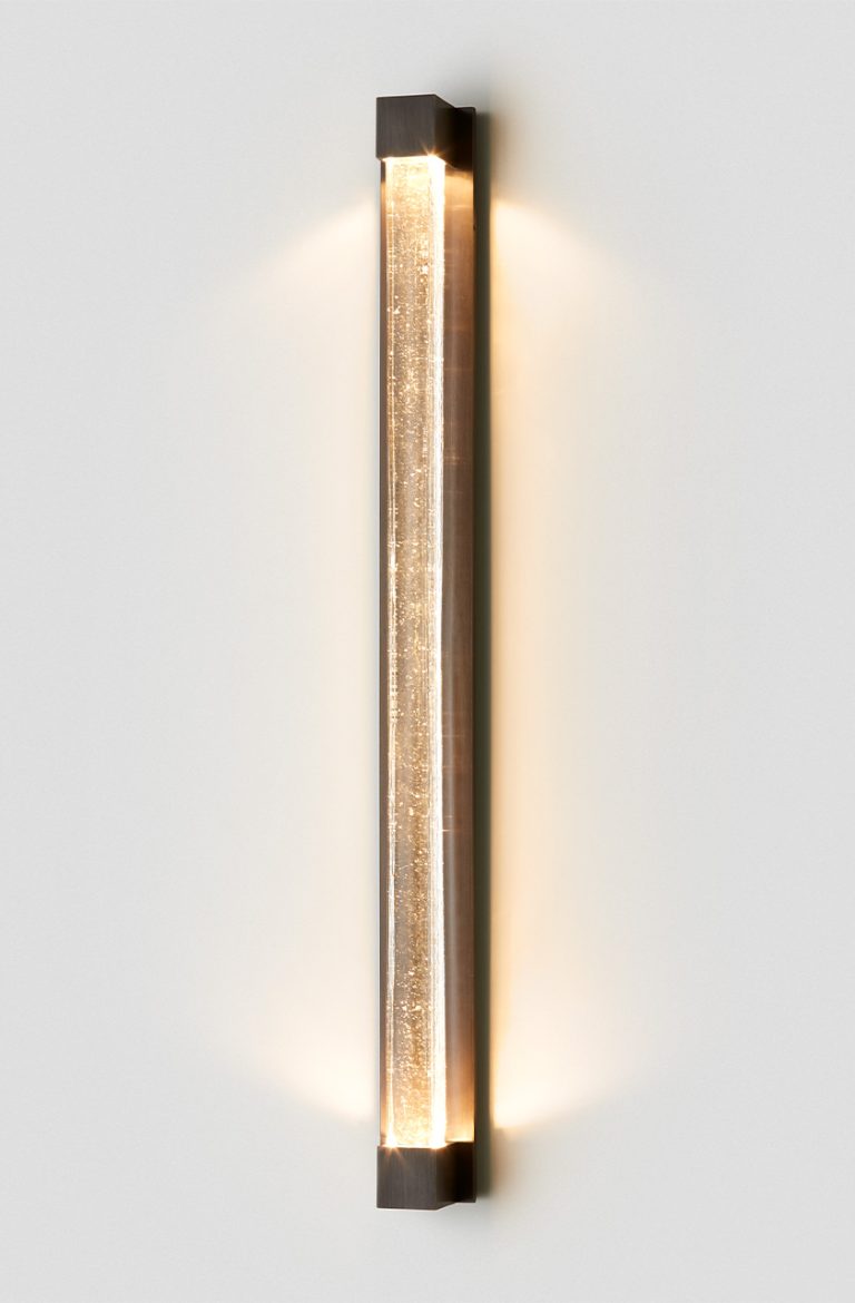 Articolo Studios Luxury Lighting Fini Wall Sconce in Bronze with Clear Shade