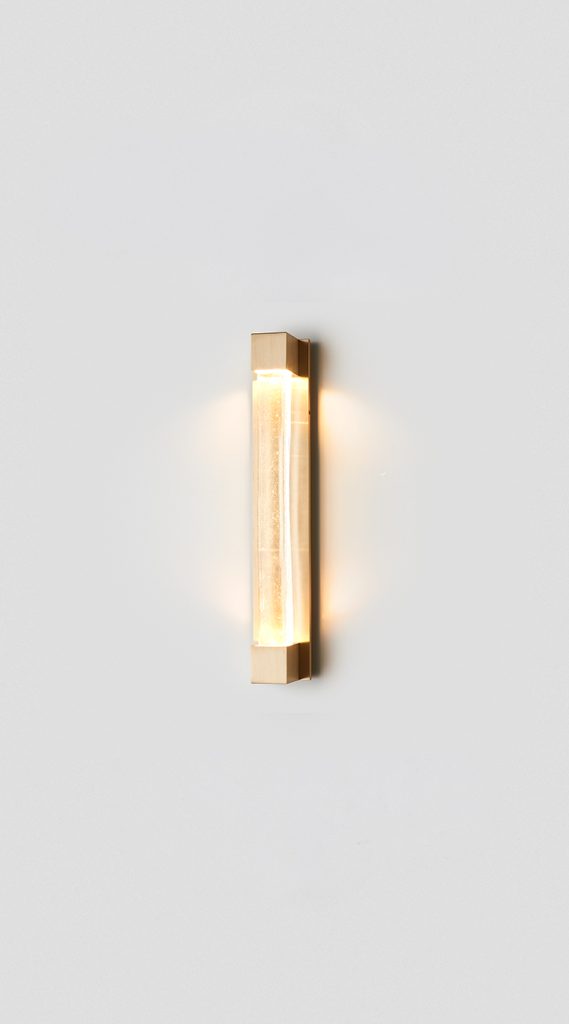 Articolo Studios Luxury Lighting Fini Mini Wall Sconce in Brass with Clear Shade