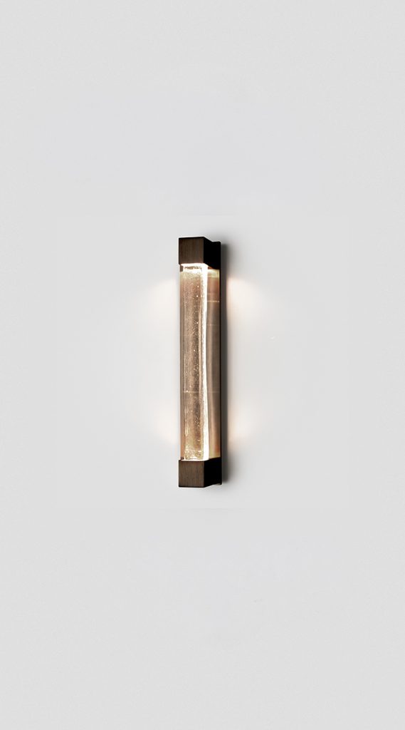 Articolo Studios Luxury Lighting Fini Mini Wall Sconce in Bronze and Clear Shade