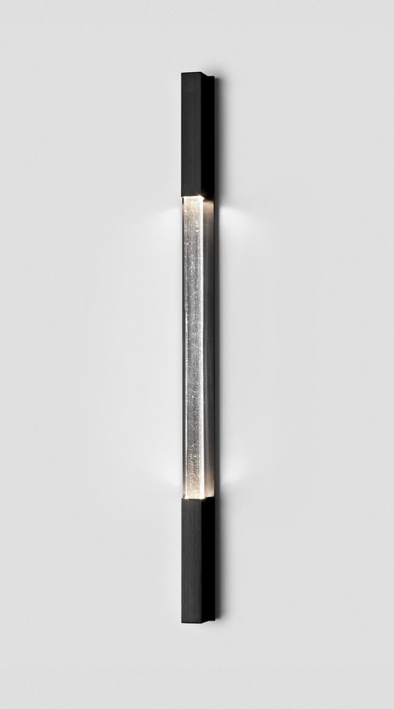 Articolo Studios Luxury Lighting Fini Extra Large Wall Sconce in Black Electroplate and Clear Shade