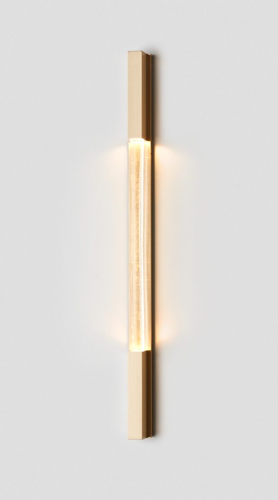 Articolo Studios Luxury Lighting Fini Extra Large Wall Sconce in Brass with Clear Shade