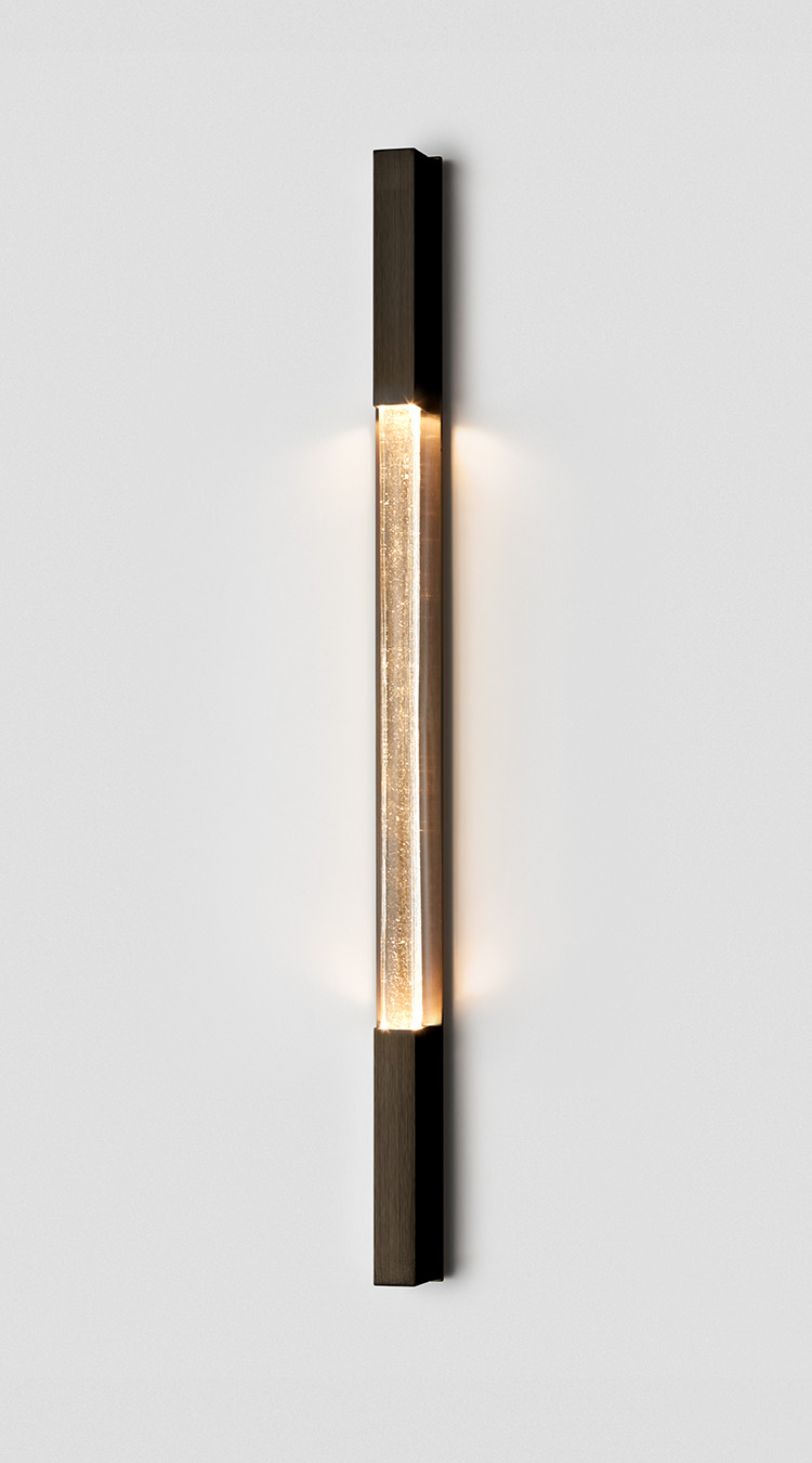 Articolo Studios Luxury Lighting Fini Extra Large Wall Sconce in in Bronze with Clear Shade