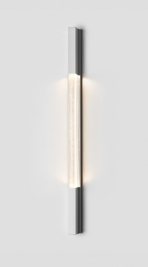 Articolo Studios Luxury Lighting Fini Extra Large Wall Sconce in Satin Nickel and Clear Shade